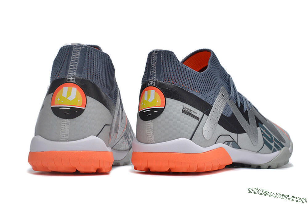Puma Future X Powercat Tokyo Match TF Artificial Turf Soccer Shoes - Grey/Silver/Orange 4