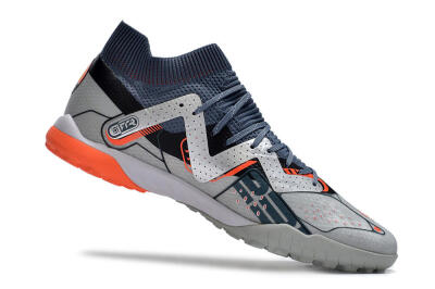 Puma Future X Powercat Tokyo Match TF Artificial Turf Soccer Shoes - Grey/Silver/Orange