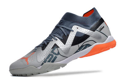 Puma Future X Powercat Tokyo Match TF Artificial Turf Soccer Shoes - Grey/Silver/Orange
