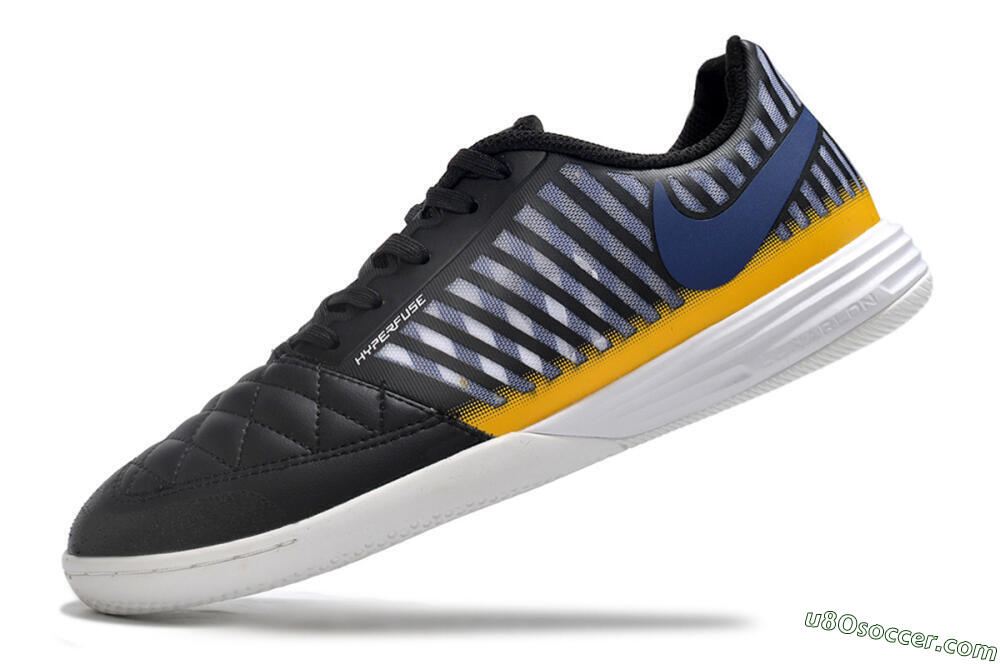Nike Lunar Gato 2 IC Indoor & Futsal Soccer Shoes - Black/White/Yellow 6