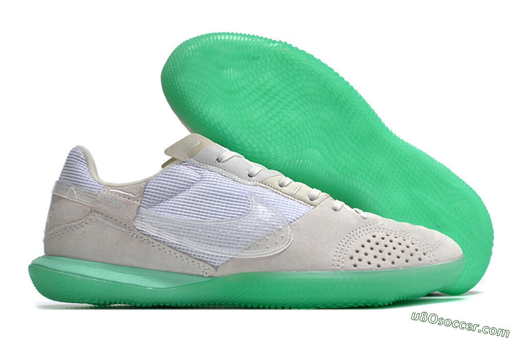 Nike StreetGato IC Indoor & Futsal Soccer Shoes - Grey/White/Green 1