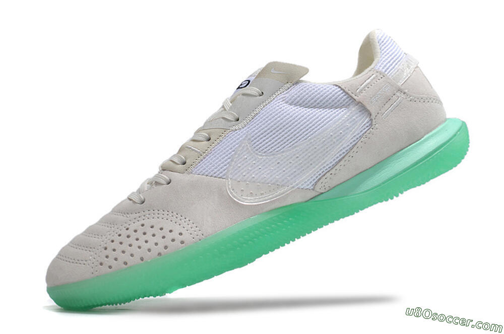 Nike StreetGato IC Indoor & Futsal Soccer Shoes - Grey/White/Green 4