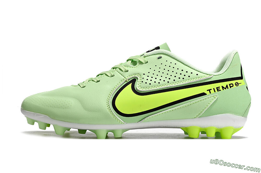 Nike Tiempo Legend 9 Academy AG Artificial Grass Soccer Cleats - Green/Black/Yellow 2