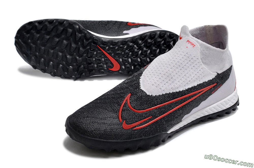 Nike Phantom GX Elite DF Link TF Artificial Turf Soccer Shoes - White/Black/Red 3