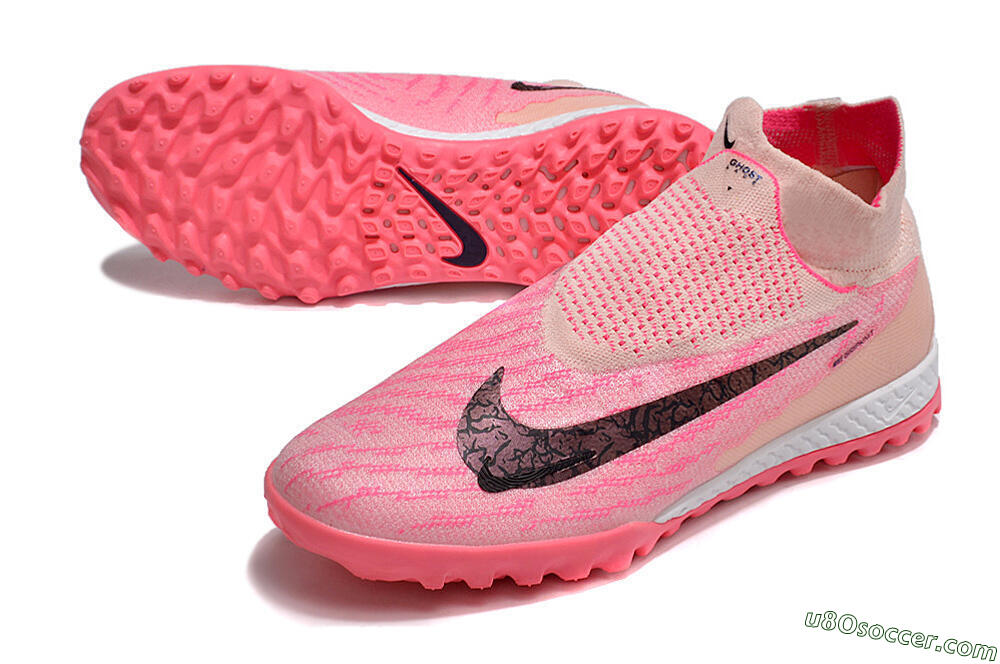 Nike Phantom GX Elite DF Link TF Artificial Turf Soccer Shoes - Pink/Black/White 3