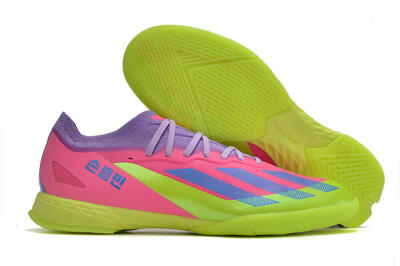 Adidas X Crazyfast.1 IC Indoor & Futsal Soccer Shoes - Pink/Purple/Blue/Green
