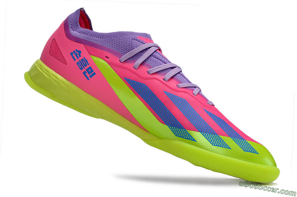 Adidas X Crazyfast.1 IC Indoor & Futsal Soccer Shoes - Pink/Purple/Blue/Green 4