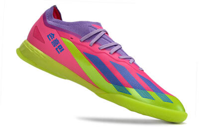 Adidas X Crazyfast.1 IC Indoor & Futsal Soccer Shoes - Pink/Purple/Blue/Green