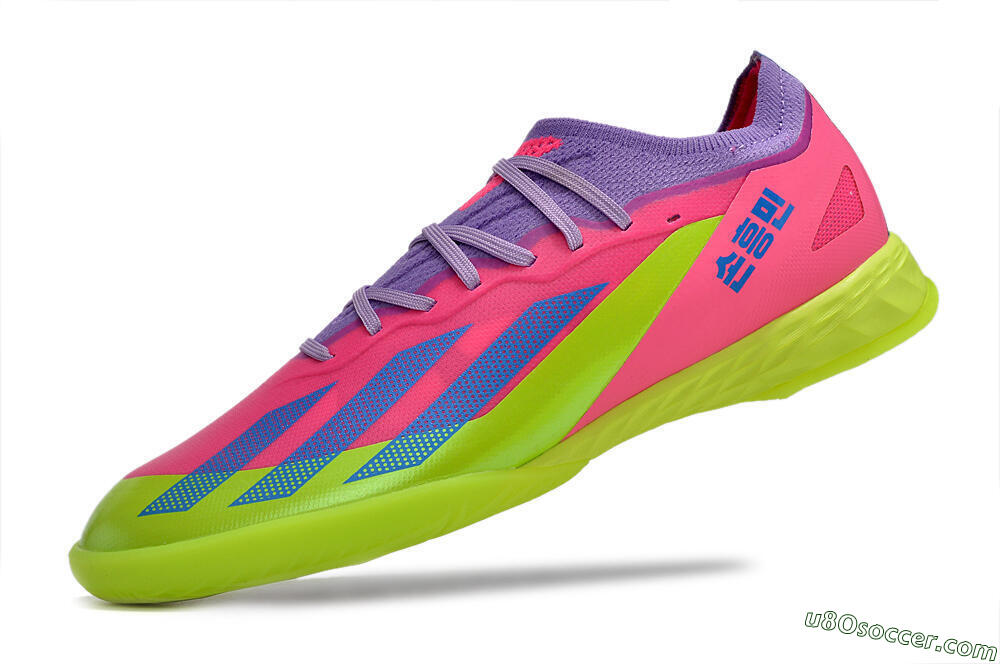 Adidas X Crazyfast.1 IC Indoor & Futsal Soccer Shoes - Pink/Purple/Blue/Green 5