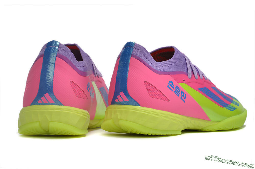 Adidas X Crazyfast.1 IC Indoor & Futsal Soccer Shoes - Pink/Purple/Blue/Green 6