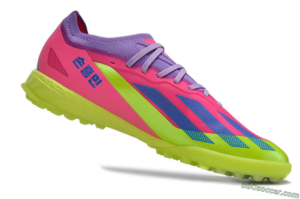 Adidas X Crazyfast.1 TF Artificial Turf Soccer Shoes - Pink/Purple/Blue/Green 4