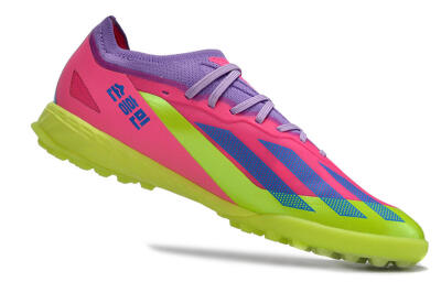 Adidas X Crazyfast.1 TF Artificial Turf Soccer Shoes - Pink/Purple/Blue/Green