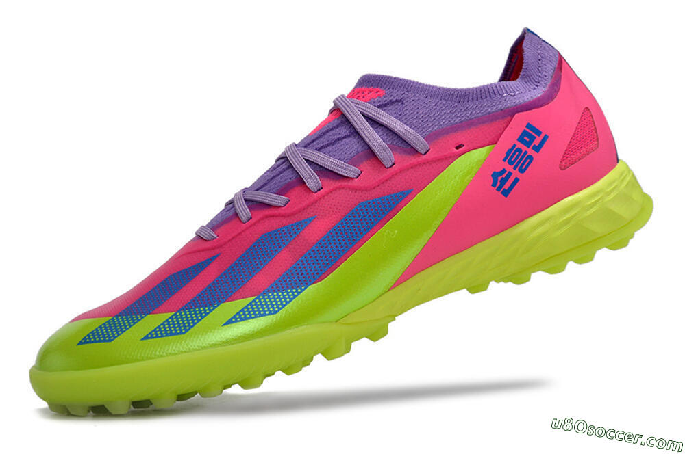 Adidas X Crazyfast.1 TF Artificial Turf Soccer Shoes - Pink/Purple/Blue/Green 5