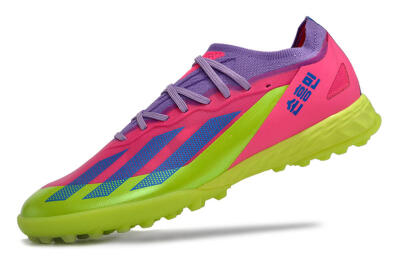 Adidas X Crazyfast.1 TF Artificial Turf Soccer Shoes - Pink/Purple/Blue/Green
