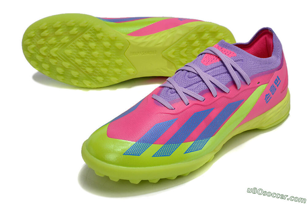Adidas X Crazyfast.1 TF Artificial Turf Soccer Shoes - Pink/Purple/Blue/Green 3