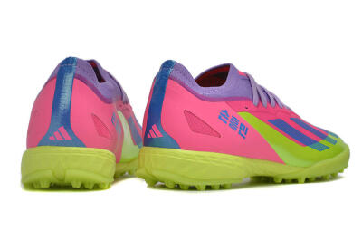 Adidas X Crazyfast.1 TF Artificial Turf Soccer Shoes - Pink/Purple/Blue/Green