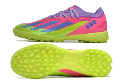 Adidas X Crazyfast.1 TF Artificial Turf Soccer Shoes - Pink/Purple/Blue/Green