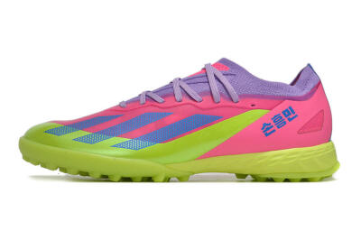 Adidas X Crazyfast.1 TF Artificial Turf Soccer Shoes - Pink/Purple/Blue/Green