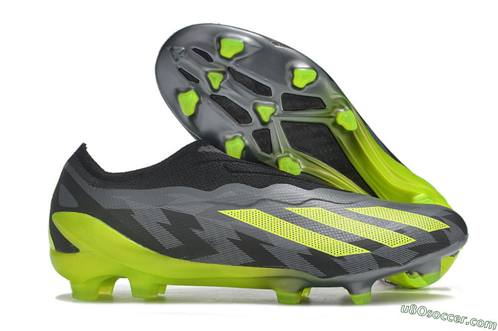 Adidas X Crazyfast+ FG Firm Ground Soccer Cleats - Grey/Black/Green 1