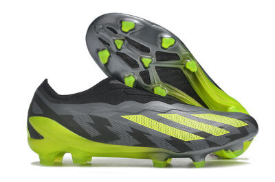 Adidas X Crazyfast+ FG Firm Ground Soccer Cleats - Grey/Black/Green