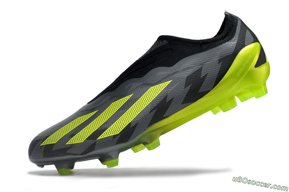 Adidas X Crazyfast+ FG Firm Ground Soccer Cleats - Grey/Black/Green 5