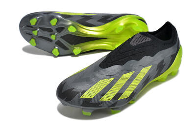 Adidas X Crazyfast+ FG Firm Ground Soccer Cleats - Grey/Black/Green