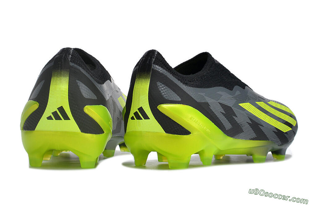 Adidas X Crazyfast+ FG Firm Ground Soccer Cleats - Grey/Black/Green 6