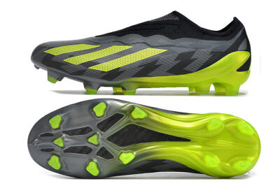 Adidas X Crazyfast+ FG Firm Ground Soccer Cleats - Grey/Black/Green
