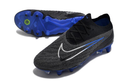 Nike Phantom GX Elite Link Pro SG Soft Ground Soccer Cleats - Black/Grey/Blue