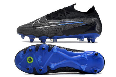 Nike Phantom GX Elite Link Pro SG Soft Ground Soccer Cleats - Black/Grey/Blue