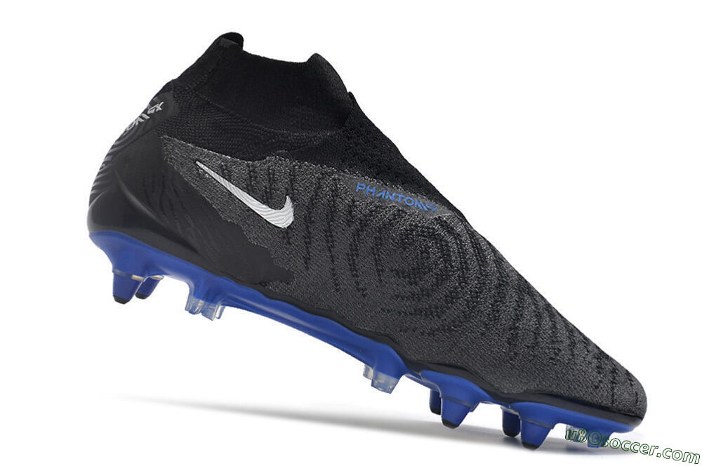 Nike Phantom GX Elite DF Link Pro SG Soft Ground Soccer Cleats - Black/Grey/Blue 4