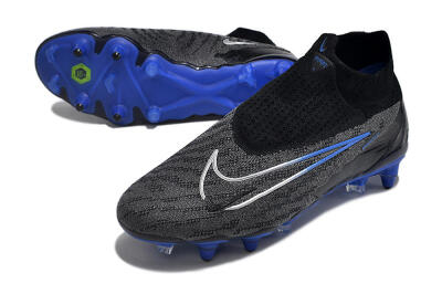Nike Phantom GX Elite DF Link Pro SG Soft Ground Soccer Cleats - Black/Grey/Blue