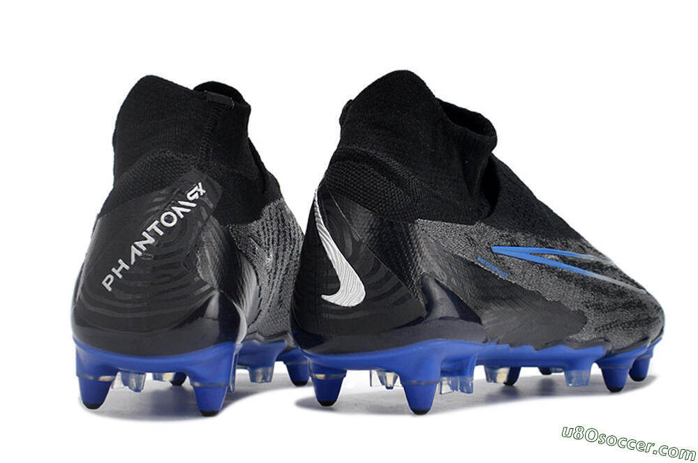 Nike Phantom GX Elite DF Link Pro SG Soft Ground Soccer Cleats - Black/Grey/Blue 6