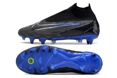 Nike Phantom GX Elite DF Link Pro SG Soft Ground Soccer Cleats - Black/Grey/Blue
