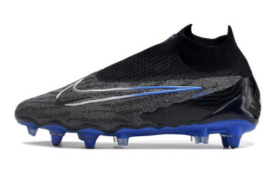 Nike Phantom GX Elite DF Link Pro SG Soft Ground Soccer Cleats - Black/Grey/Blue