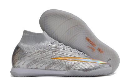 Nike Air Zoom Mercurial Superfly 9 Elite IC Indoor & Futsal Soccer Shoes - Silver/Gold
