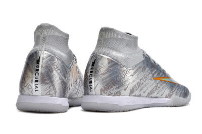 Nike Air Zoom Mercurial Superfly 9 Elite IC Indoor & Futsal Soccer Shoes - Silver/Gold