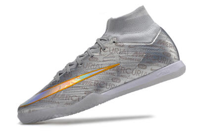 Nike Air Zoom Mercurial Superfly 9 Elite IC Indoor & Futsal Soccer Shoes - Silver/Gold