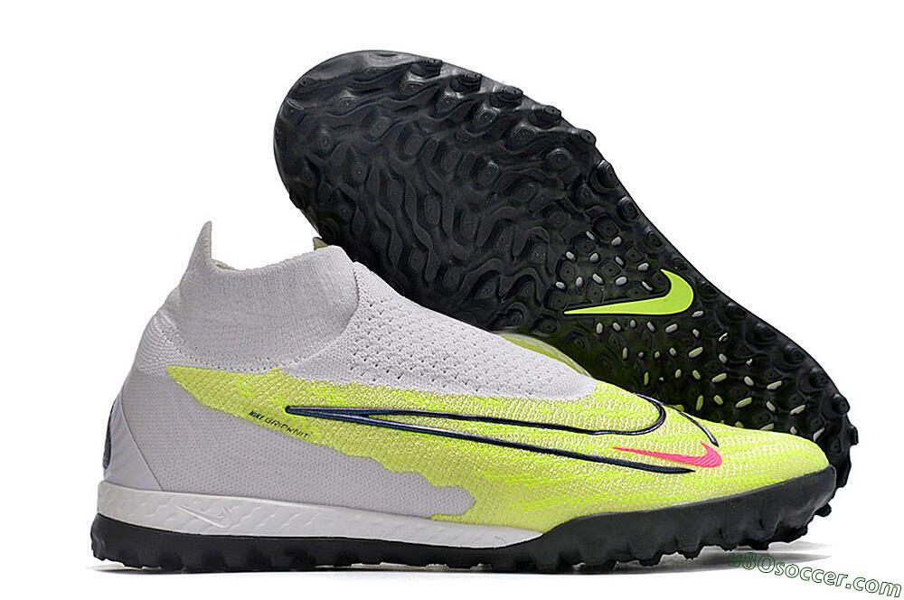 Nike Phantom GX Elite DF Link TF Artificial Turf Soccer Shoes - Grey/Green/Pink 1