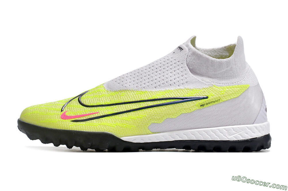 Nike Phantom GX Elite DF Link TF Artificial Turf Soccer Shoes - Grey/Green/Pink 2