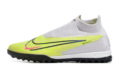 Nike Phantom GX Elite DF Link TF Artificial Turf Soccer Shoes - Grey/Green/Pink