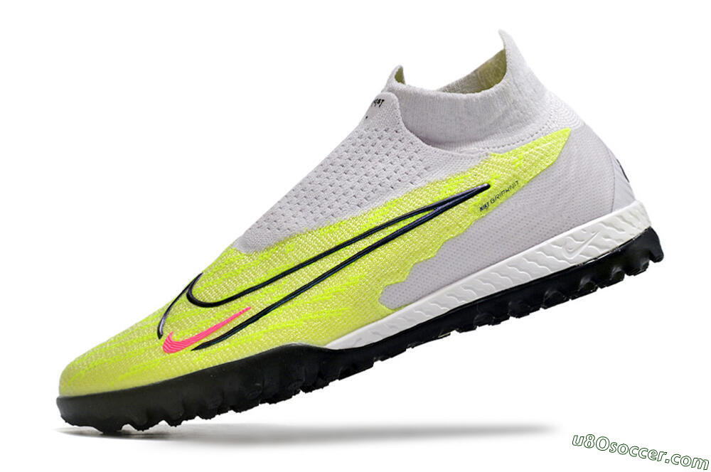 Nike Phantom GX Elite DF Link TF Artificial Turf Soccer Shoes - Grey/Green/Pink 5