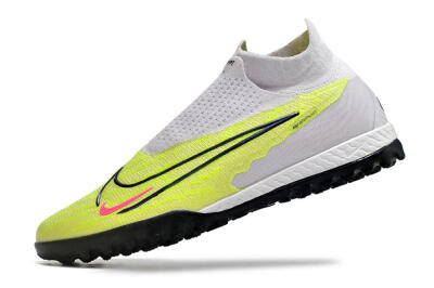 Nike Phantom GX Elite DF Link TF Artificial Turf Soccer Shoes - Grey/Green/Pink