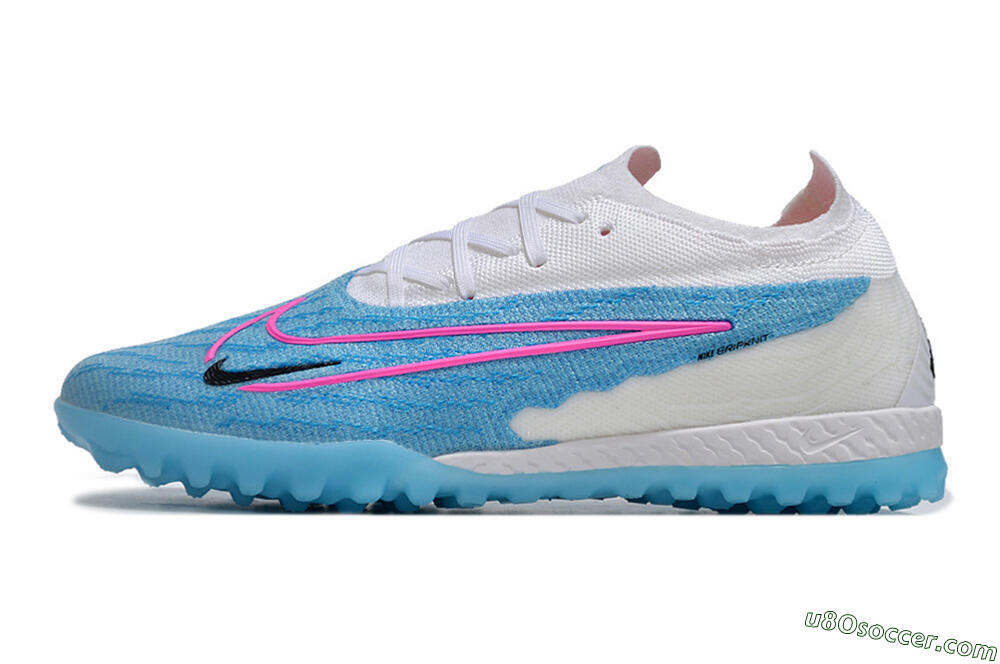 Nike Phantom GX Elite TF Artificial Turf Soccer Shoes - Blue/White/Pink 2