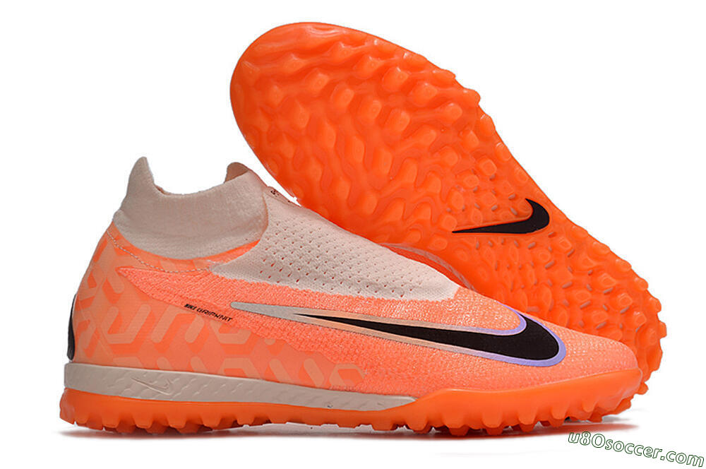 Nike Phantom GX Elite DF Link TF Artificial Turf Soccer Shoes - Orange/Pink/Black/Purple 1