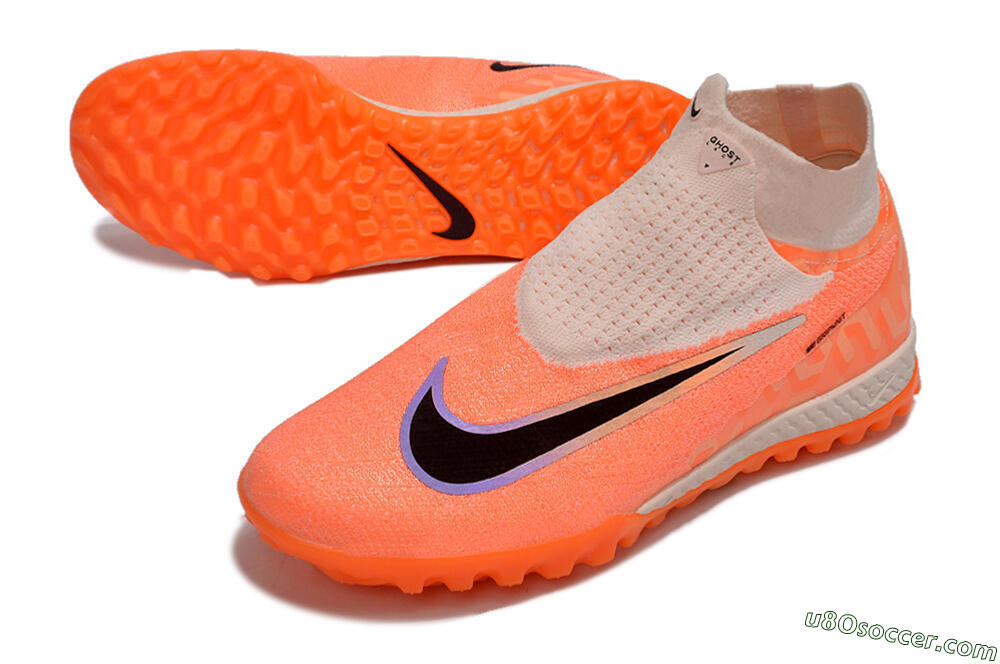 Nike Phantom GX Elite DF Link TF Artificial Turf Soccer Shoes - Orange/Pink/Black/Purple 3
