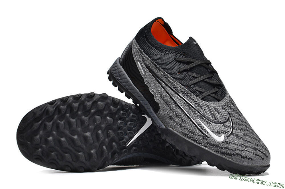 Nike Phantom GX Elite TF Artificial Turf Soccer Shoes - Black/Grey/White 4
