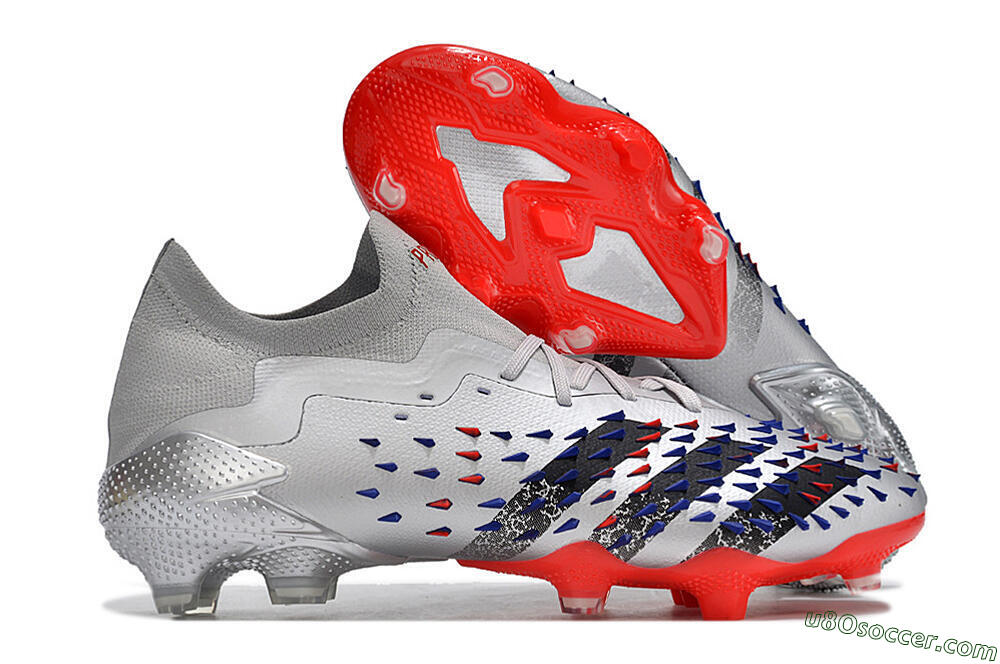 Adidas Predator Freak.1 FG Firm Ground Soccer Cleats - Silver/Blue/Red/Black 1