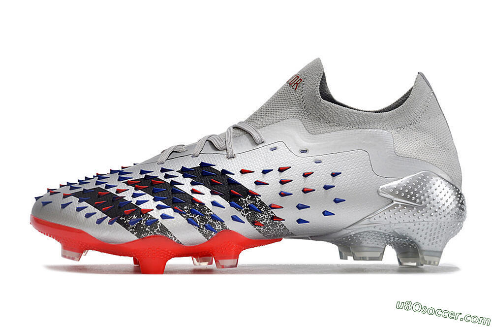 Adidas Predator Freak.1 FG Firm Ground Soccer Cleats - Silver/Blue/Red/Black 2