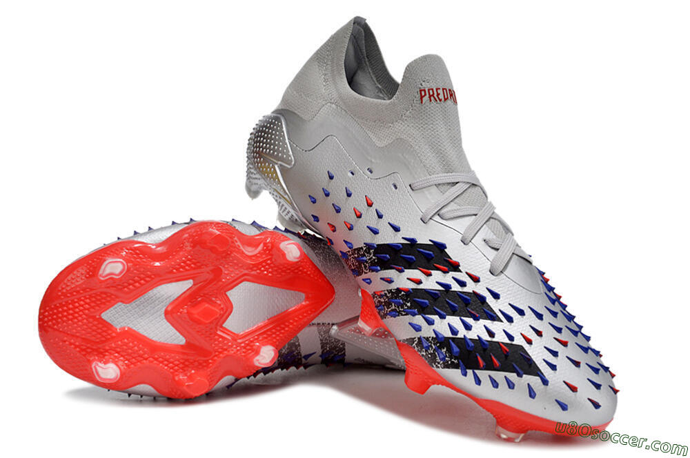 Adidas Predator Freak.1 FG Firm Ground Soccer Cleats - Silver/Blue/Red/Black 3